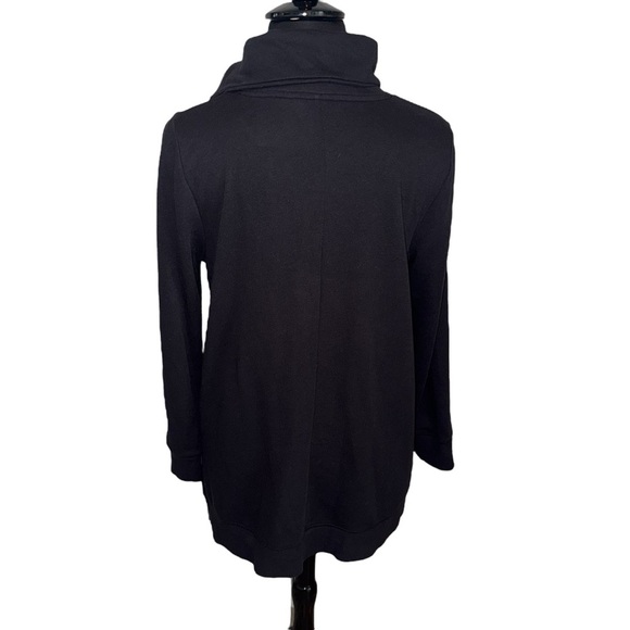 LANE BRYANT LIVI Zipper Split Neck Cowl Sweater - Black Plus 14/16 - Picture 4 of 11